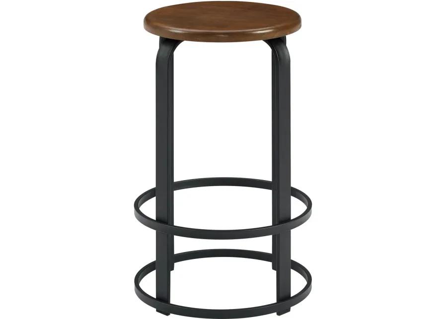 Colton 26" Metal and Wood Round Bar Stool