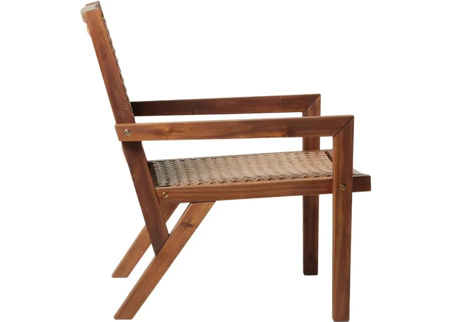 Colby Wood and Rattan Outdoor Accent Chair