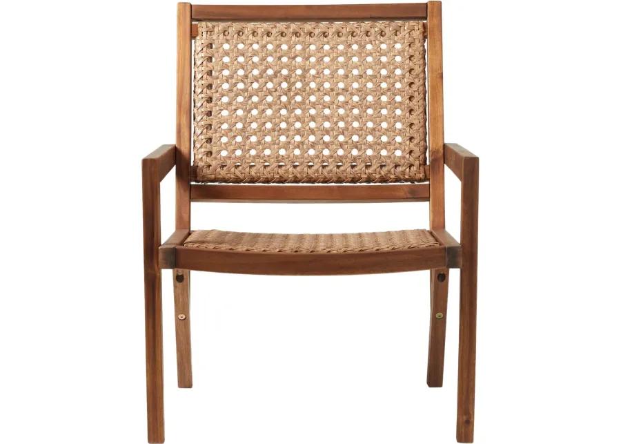 Colby Wood and Rattan Outdoor Accent Chair