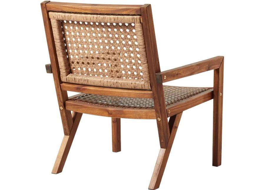 Colby Wood and Rattan Outdoor Accent Chair