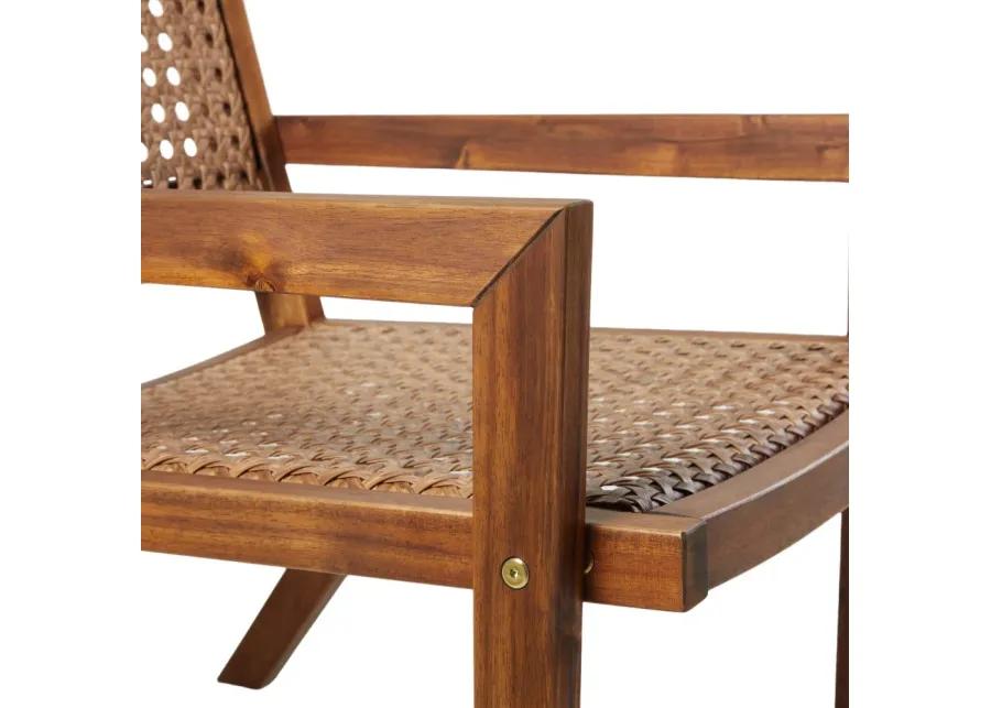 Colby Wood and Rattan Outdoor Accent Chair