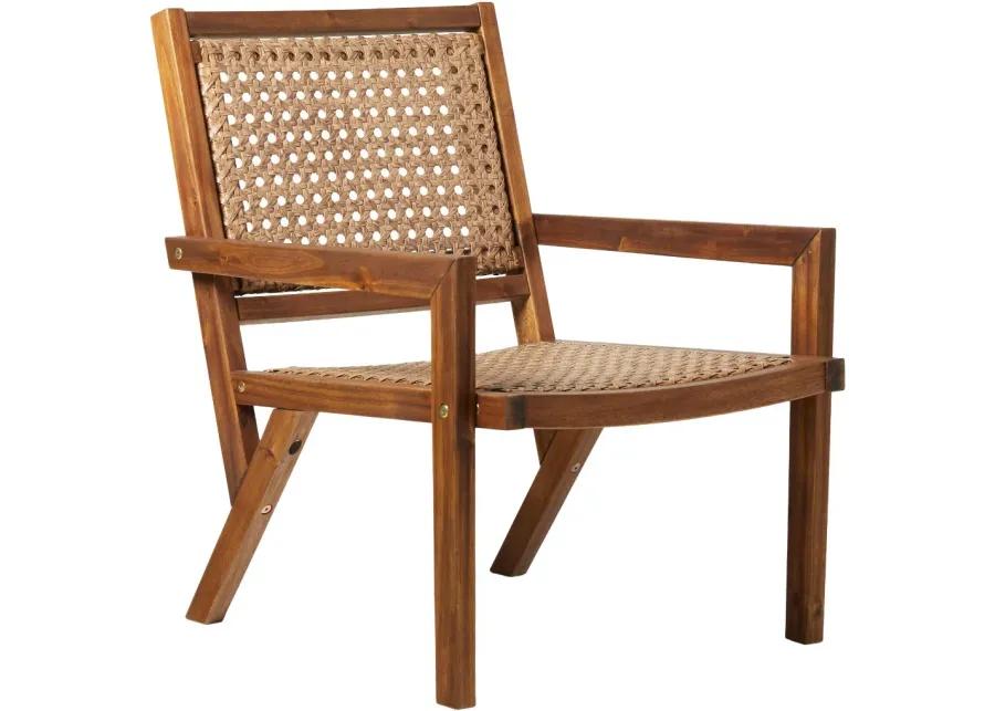 Colby Wood and Rattan Outdoor Accent Chair