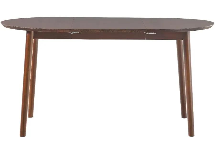 Mid Century Modern Walnut Wood Oval Dining Table