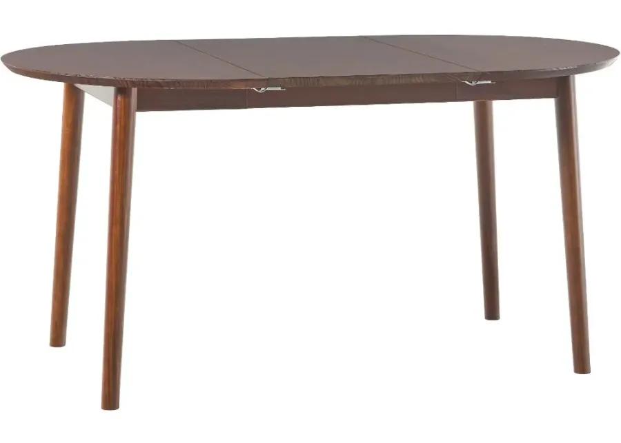 Mid Century Modern Walnut Wood Oval Dining Table