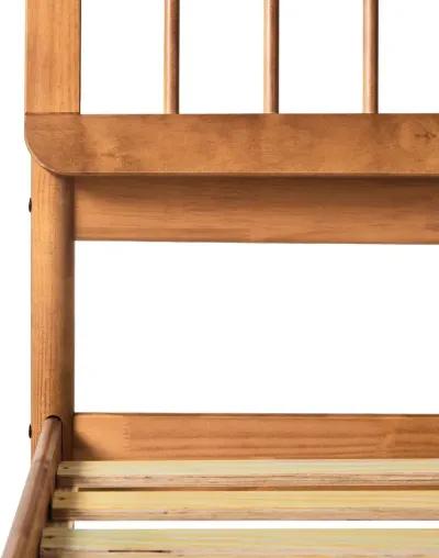 Cama Caramel Wood Queen Spindle Bed