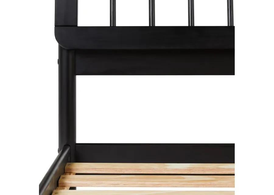 Cama Black Wood Queen Spindle Bed