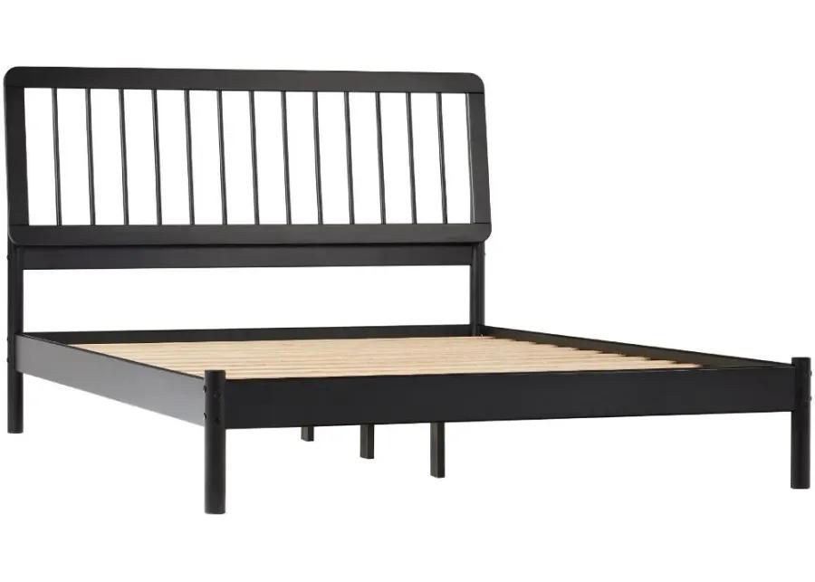 Cama Black Wood Queen Spindle Bed