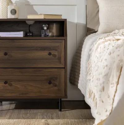 Welsh Walnut Open Top End Table with USB