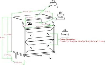 Welsh Walnut Open Top End Table with USB