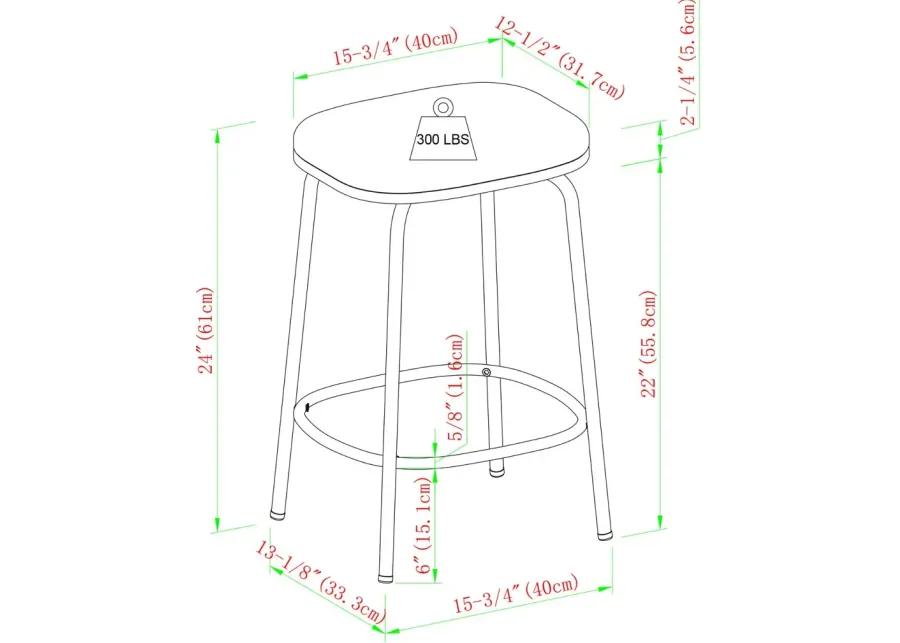 Mull Charcoal Upholstered Counter Height Stool - Set of 2