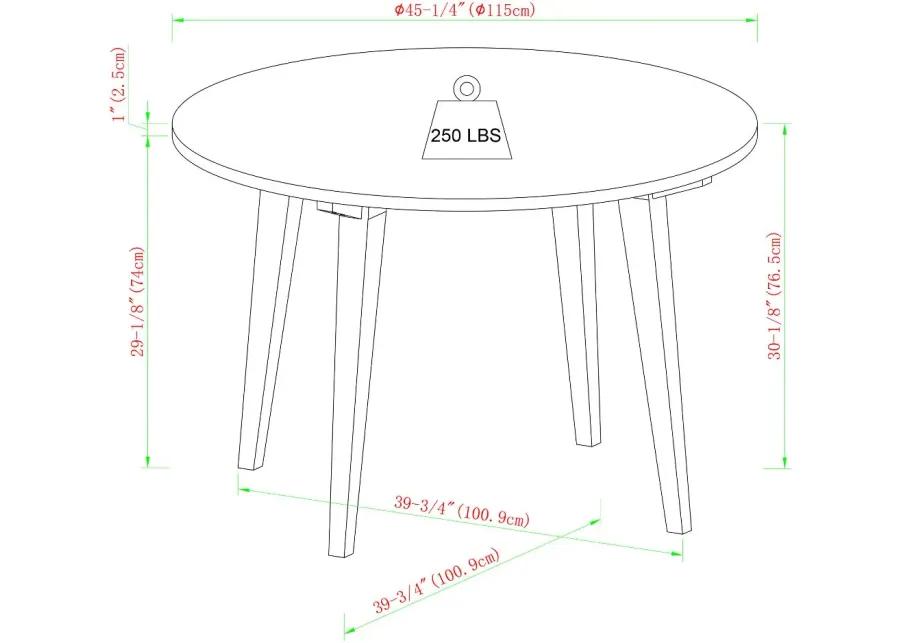 Kochi 45" White Round Japandi Dining Table