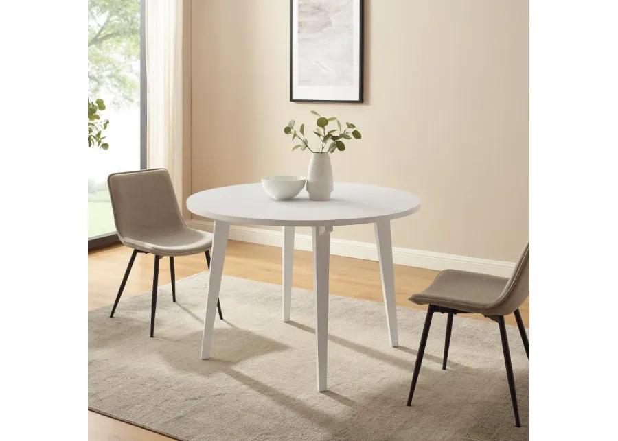 Kochi 45" White Round Japandi Dining Table