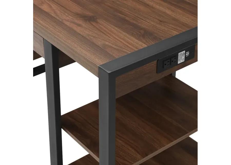 Urban Blend Dark Walnut Storage Desk