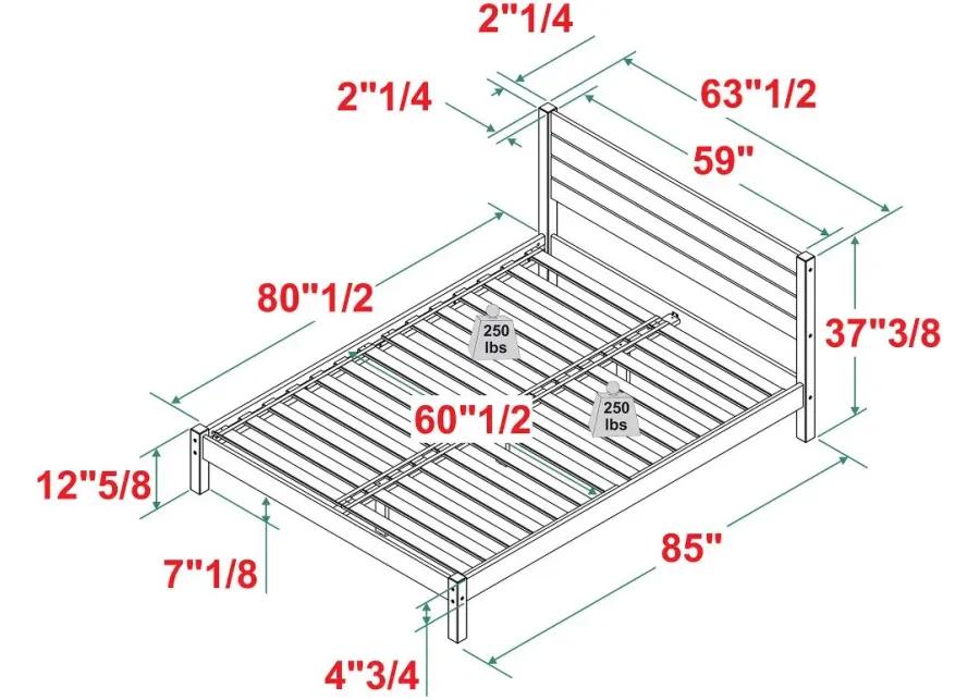 Isla Natural Pine Queen Platform Bed