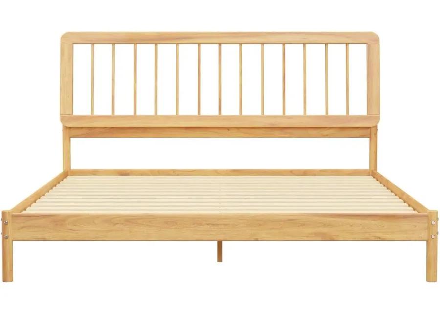 Cama Natural Wood King Spindle Bed