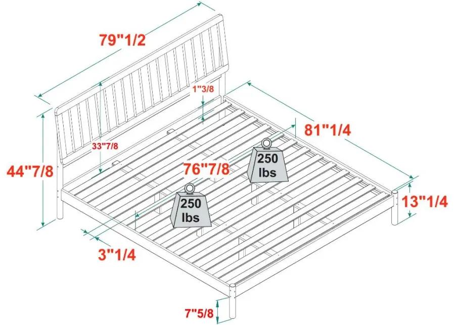 Cama Natural Wood King Spindle Bed