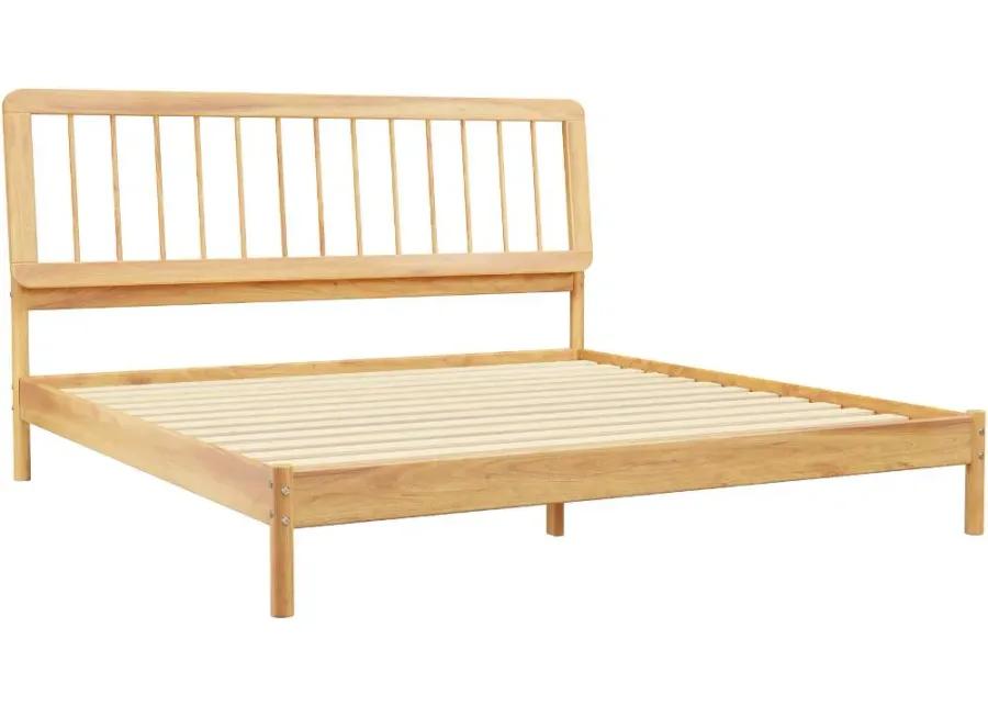 Cama Natural Wood King Spindle Bed