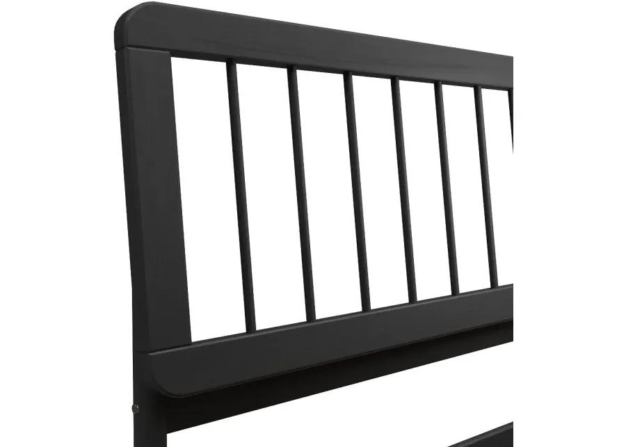 Cama Black Wood King Spindle Bed