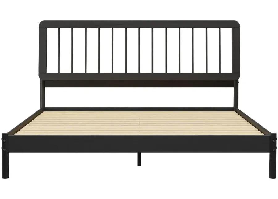 Cama Black Wood King Spindle Bed