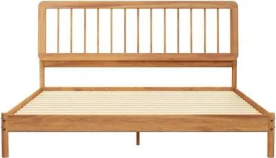 Cama Caramel Wood King Spindle Bed