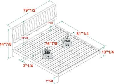 Cama Caramel Wood King Spindle Bed