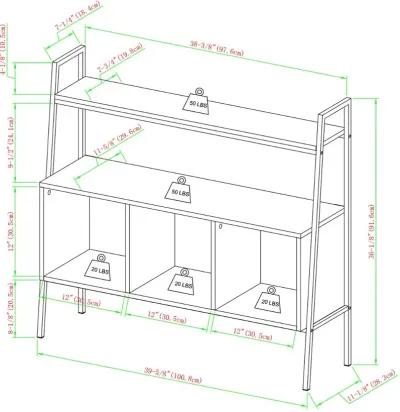 Arlo 40" Oak 3 Cube Storage Shelf