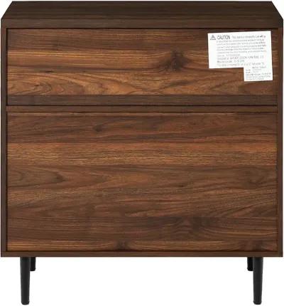 Addison 30" Walnut and Navy Accent Cabinet