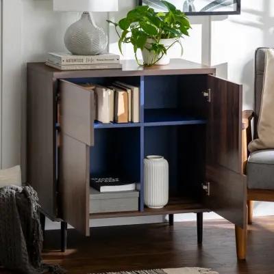 Addison 30" Walnut and Navy Accent Cabinet