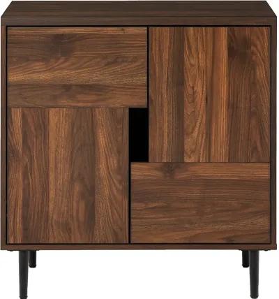 Addison 30" Walnut and Navy Accent Cabinet