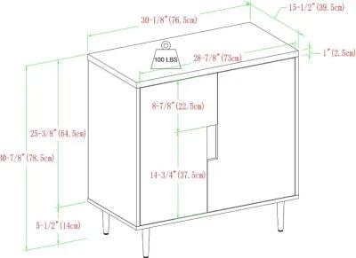 Addison 30" Walnut and Navy Accent Cabinet