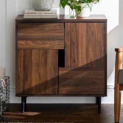 Addison 30" Walnut and Navy Accent Cabinet