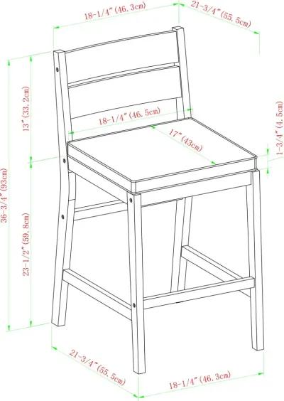 Outdoor Acacia Wood Counter Stools, Set of 2