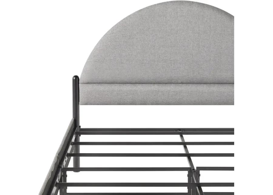 Gastonia Queen Gray Upholstered Bed with Arched Headboard