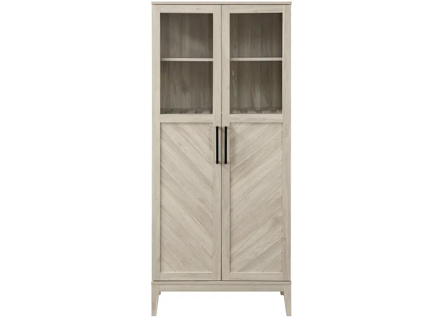 Logan 68" Birch Chevron Storage Cabinet