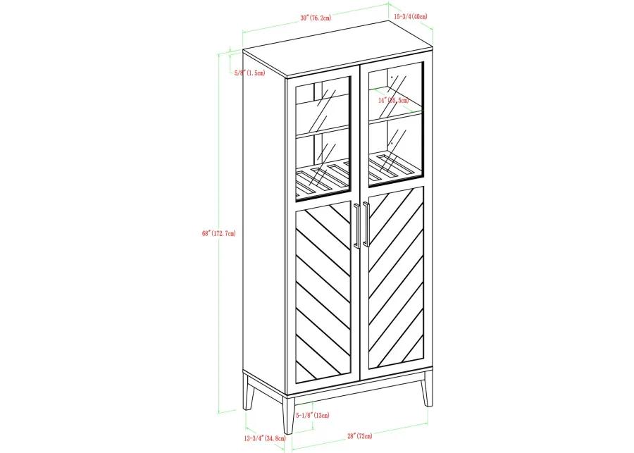 Logan 68" Birch Chevron Storage Cabinet