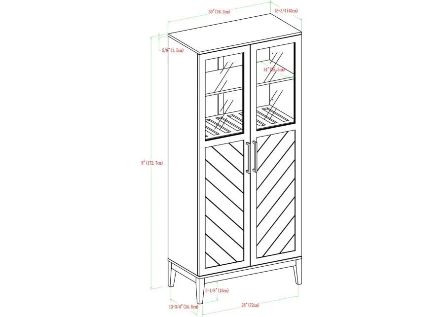 Logan 68" Walnut Chevron Storage Cabinet