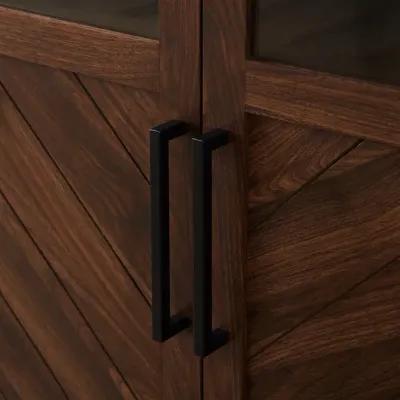 Logan 68" Walnut Chevron Storage Cabinet