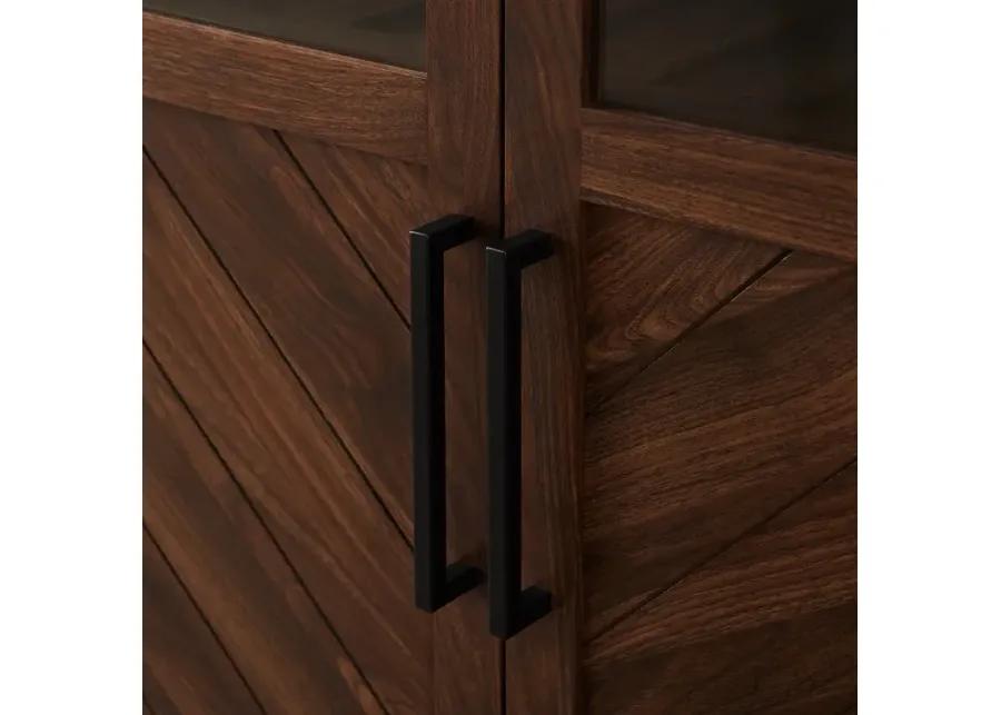 Logan 68" Walnut Chevron Storage Cabinet