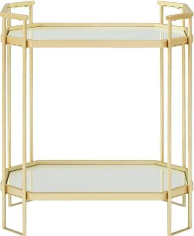 Camille 26" Gold Mirror Accent Table