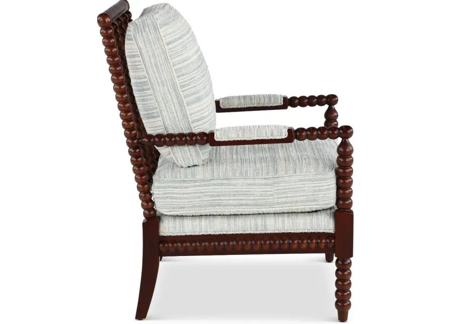 Newman Gray and Brown Spool-Style Accent Chair