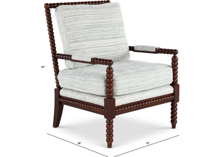 Newman Gray and Brown Spool-Style Accent Chair