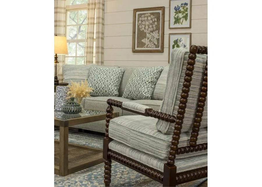 Newman Gray and Brown Spool-Style Accent Chair