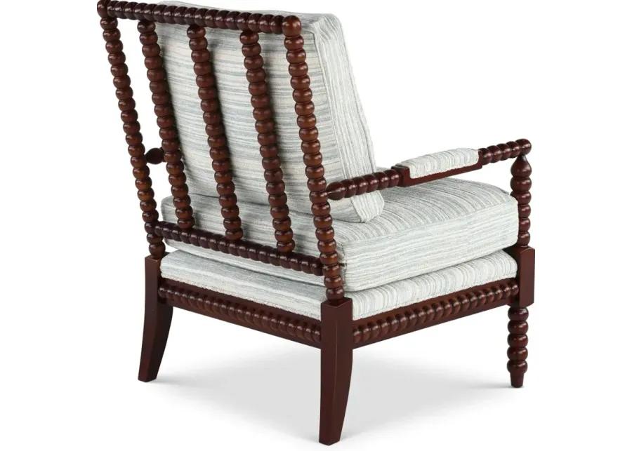 Newman Gray and Brown Spool-Style Accent Chair