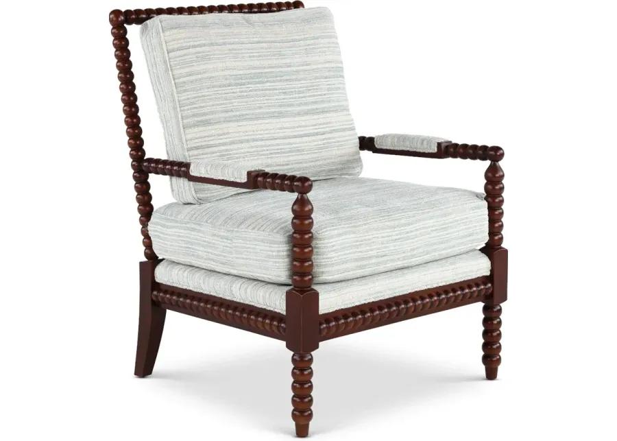 Newman Gray and Brown Spool-Style Accent Chair