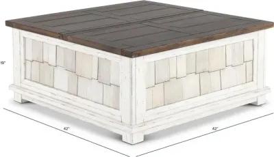 River Place White and Brown Lift Coffee Table