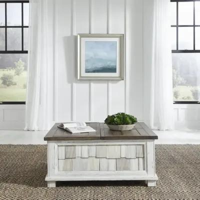 River Place White and Brown Lift Coffee Table