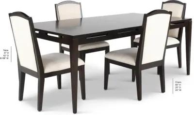 Sutton Dark Brown 5 Piece Dining Set