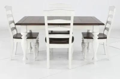 Pasadena White and Brown 5 Piece Dining Set