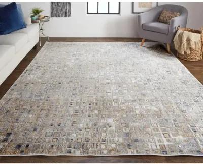 Laina 5 x 8 Mosaic Beige Gray Area Rug