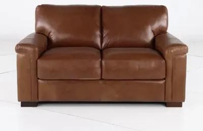 Splendor Brown Leather Loveseat